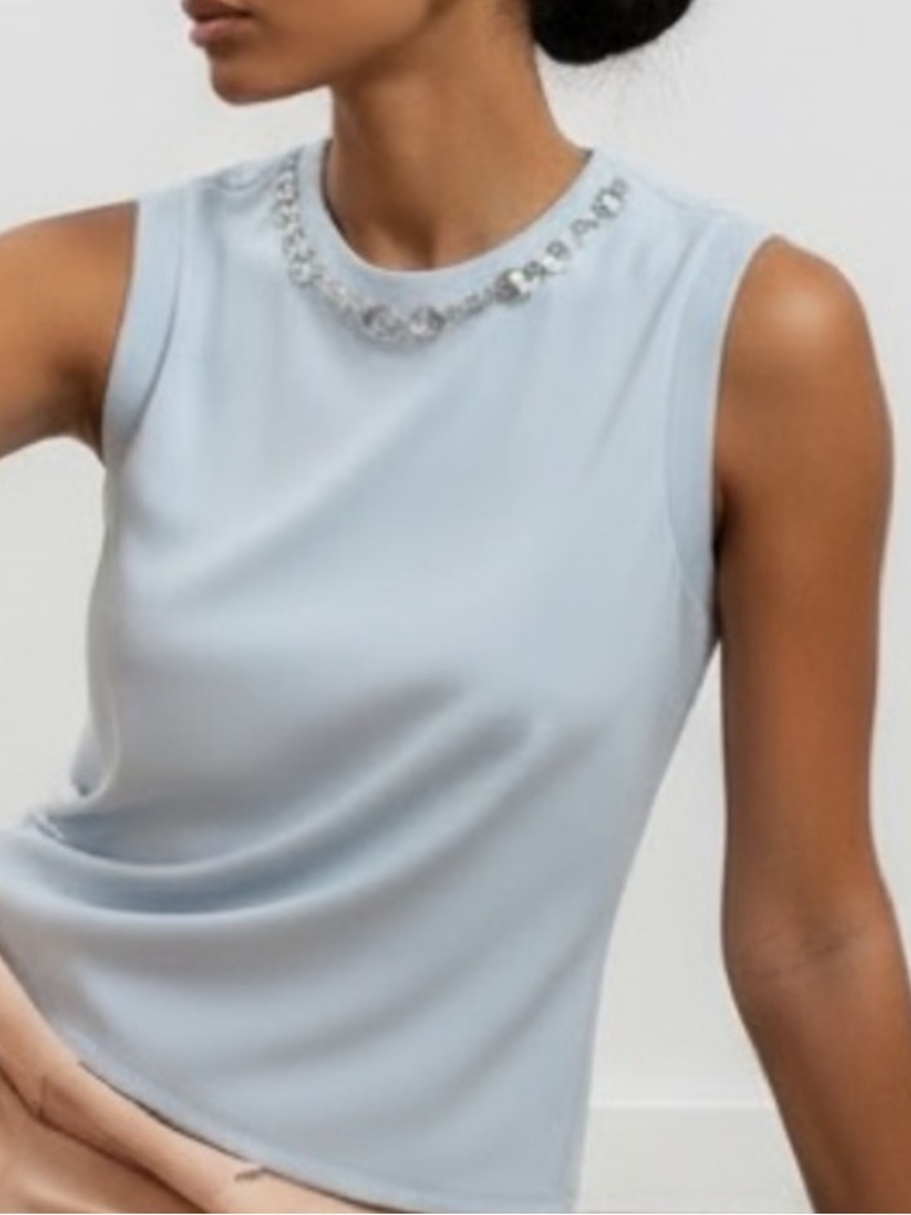 Horse-bit Embellished sleeveless Top